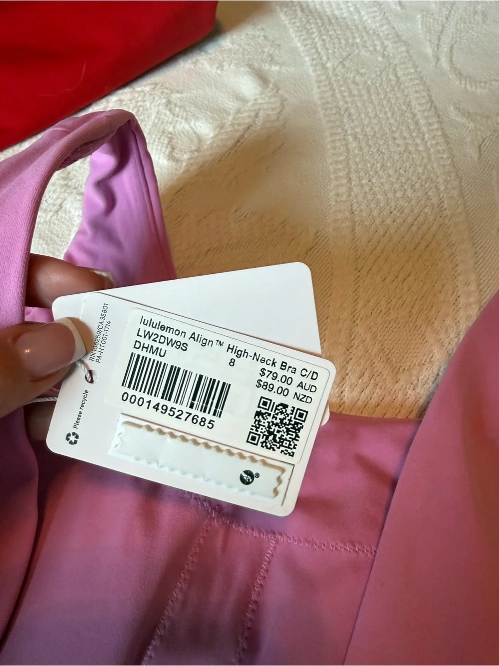 Lululemon Align High Neck Bra Dahlia Mauve size 8 c/d NWT